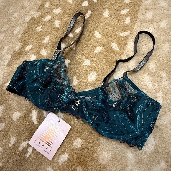 Savage X Fenty NWT Shining Star Embroidered Unlined Demi Bra women’s size 34B - Picture 8 of 13